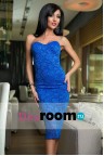 Кружевное платье-бандо Rosanna blue